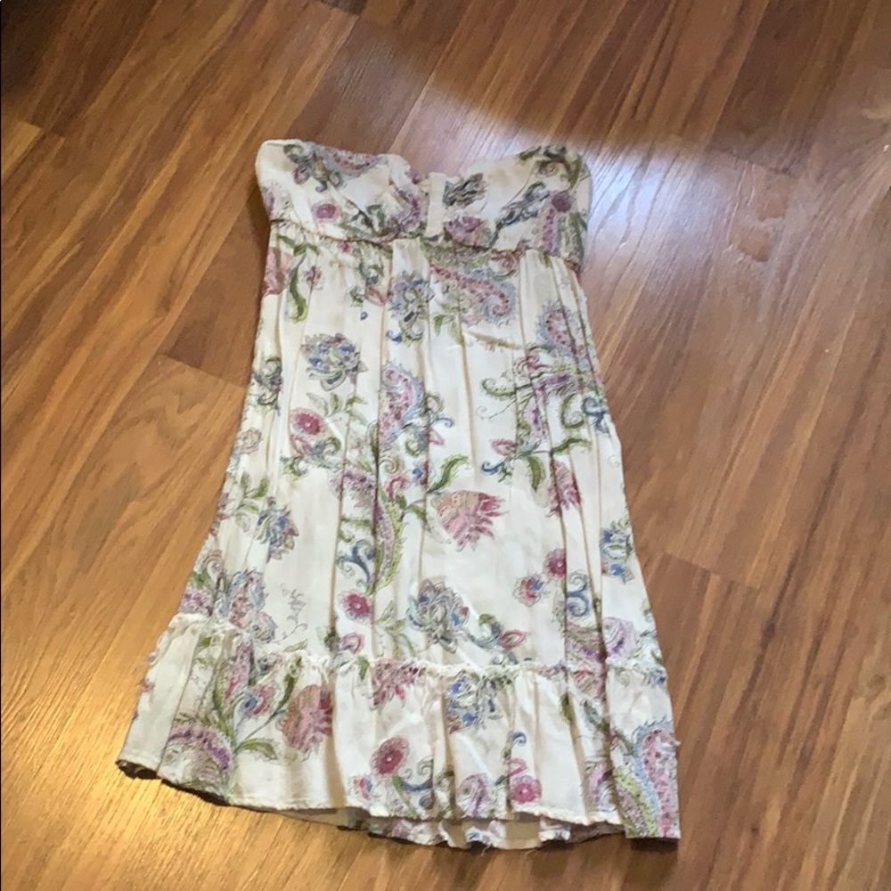 Strapless floral dress